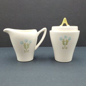 Vintage Creamer and Sugar Bowl with Lid Floral Creamer Sugar Bowl Set